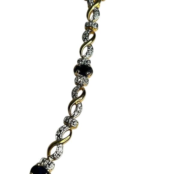 Bracelet BB Brass Based blue gemstone Infinity Chain  7” - Picture 4 of 4